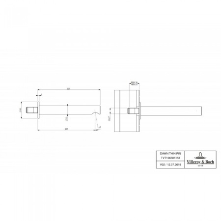 Излив Villeroy & Boch Loop & Friends TVT10650515361 для ванны, хром TVT10650515361