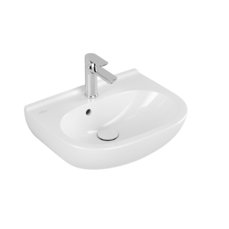Villeroy & Boch O.novo Раковина компактная, 500 x 400 x 180 mm, Альпийский белый, с переливом, нешлифованный 53605001