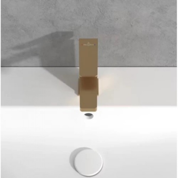 Смеситель Villeroy & Boch Architectura Square TVW12500100076 для раковины, золото сатинированное TVW12500100076