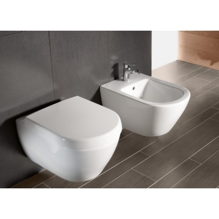 Биде Villeroy & Boch Subway 2.0 подвесное Альпийский белый CeramicPlus 540000R1
