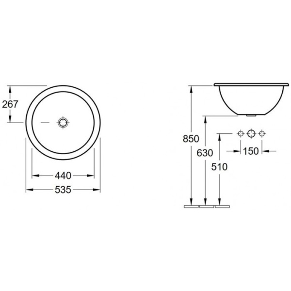 Villeroy & Boch Loop & Friends 61405101 Встраиваемая раковина 535 mm