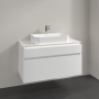 Villeroy & Boch Legato Тумба под раковину, с подсветкой, 2 выдвижных ящика, 1000 x 550 x 500 mm, Glossy White / Glossy White B756L0DH