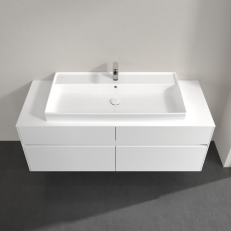 Villeroy & Boch Collaro Тумба под раковину, с подсветкой, 4 выдвижных ящика, 1400 x 548 x 500 mm, Glossy White / Glossy White C092B0DH