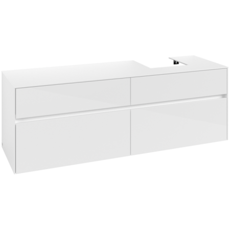 Villeroy & Boch Collaro Тумба под раковину, 4 выдвижных ящика, 1600 x 548 x 500 mm, Glossy White / Glossy White C10600DH