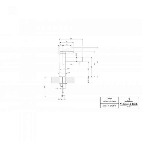 Смеситель для раковины Villeroy & Boch Dawn TVW10610315161