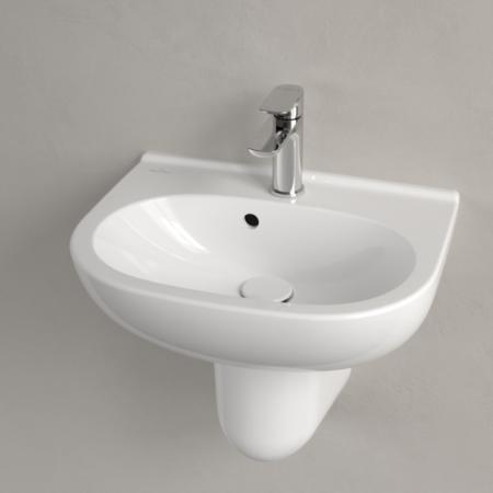Villeroy & Boch O.novo Раковина компактная, 500 x 400 x 180 mm, Альпийский белый, с переливом, нешлифованный 53605001