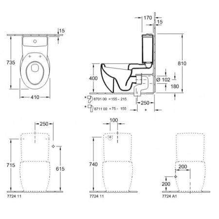 Чаша для унитаза-компакта Villeroy & Boch Aveo 661410R2 661410R2