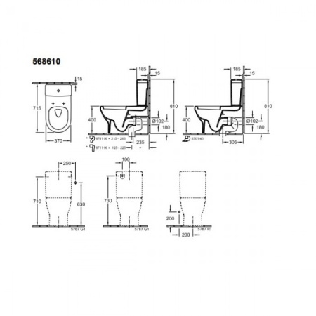 Чаша для унитаза-компакта Villeroy & Boch Architectura 56861001 альпийский белый 56861001