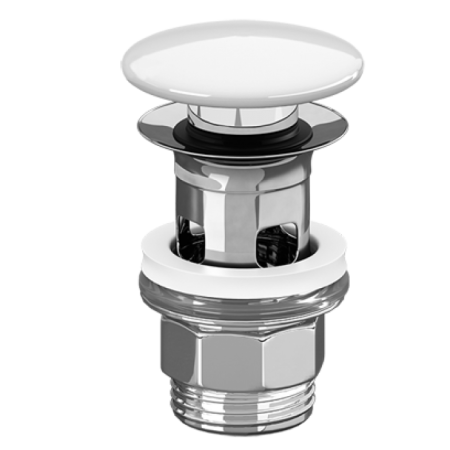 Villeroy & Boch Аксессуары Нажимной донный клапан с керамической крышкой, 72 x 72 x 100 mm, Stone White CeramicPlus 8L0334RW