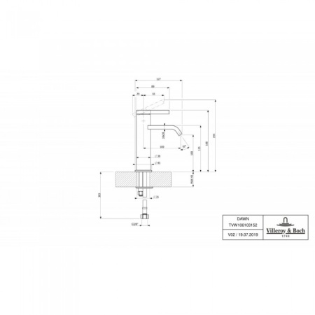 Смеситель для раковины Villeroy & Boch Dawn TVW10610315261