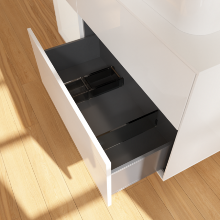 Villeroy & Boch Finion Тумба под раковину, с подсветкой, 3 выдвижных ящика, 1200 x 603 x 501 mm, Glossy White Lacquer / Glossy White Lacquer / Glass White Matt G391GFGF