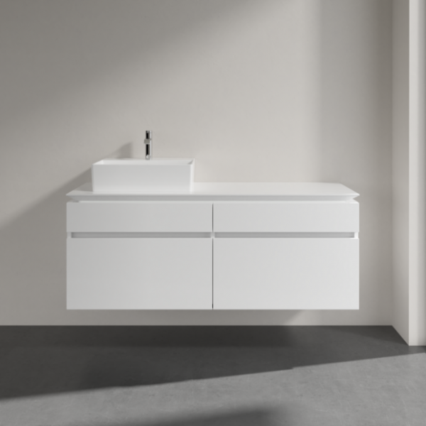 Villeroy & Boch Legato Тумба под раковину, 4 выдвижных ящика, 1400 x 550 x 500 mm, Glossy White / Glossy White B61400DH