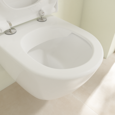 Villeroy & Boch Subway 2.0 Унитаз с открытым смывным краем Compact, настенный, Альпийский белый CeramicPlus 5606R0R1