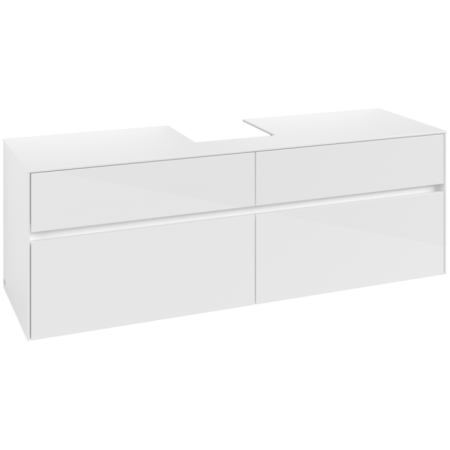 Villeroy & Boch Collaro Тумба под раковину, 4 выдвижных ящика, 1600 x 548 x 500 mm, Glossy White / Glossy White C10400DH