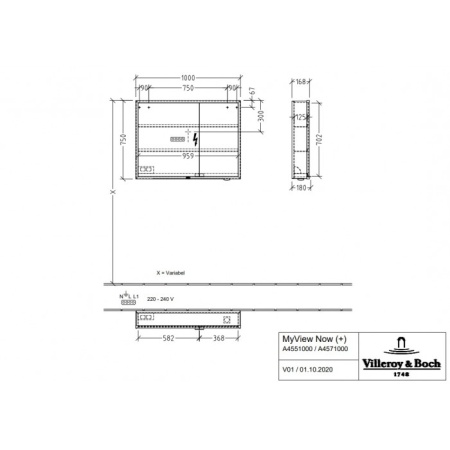 Villeroy & Boch My View Now A4551000 Зеркальный шкаф 100 см