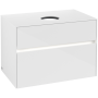 Villeroy & Boch Collaro Тумба под раковину, с подсветкой, 2 выдвижных ящика, 800 x 548 x 500 mm, Glossy White / Glossy White C037B0DH