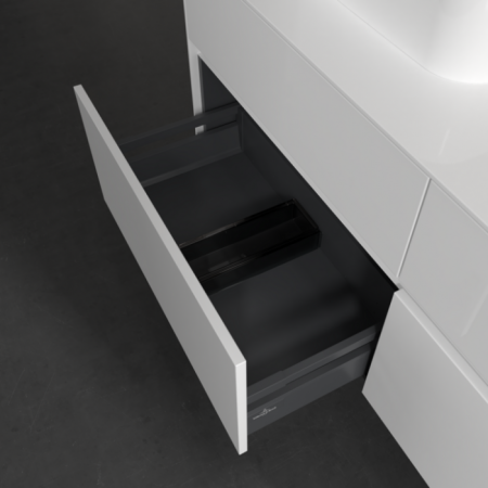 Villeroy & Boch Collaro Тумба под раковину, с подсветкой, 4 выдвижных ящика, 1400 x 548 x 500 mm, Glossy White / Glossy White C101B0DH