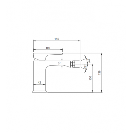 Смеситель Villeroy & Boch Architectura Square TVB125001000K5 для биде, черный матовый TVB125001000K5