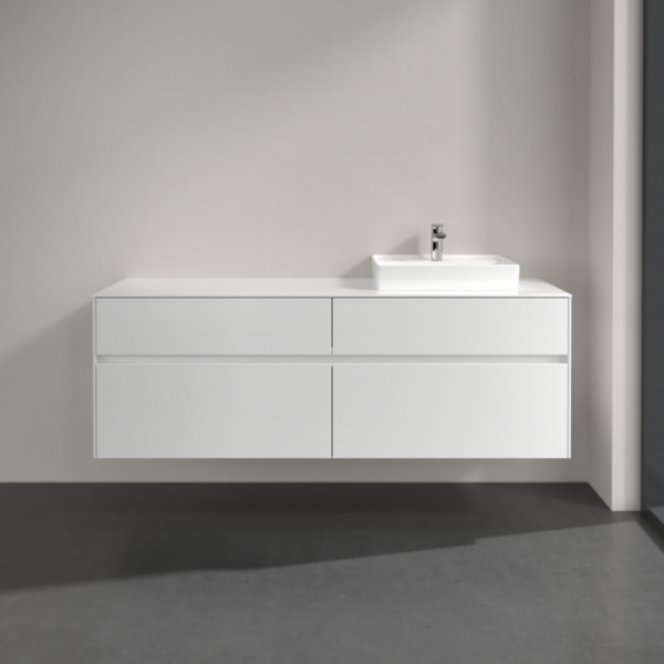 Villeroy & Boch Collaro Тумба под раковину, с подсветкой, 4 выдвижных ящика, 1600 x 548 x 500 mm, Glossy White / Glossy White C079B0DH