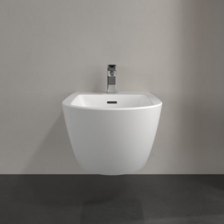 Villeroy & Boch Subway 3.0 Биде, настенный, 375 x 560 mm, Stone White CeramicPlus 447000RW