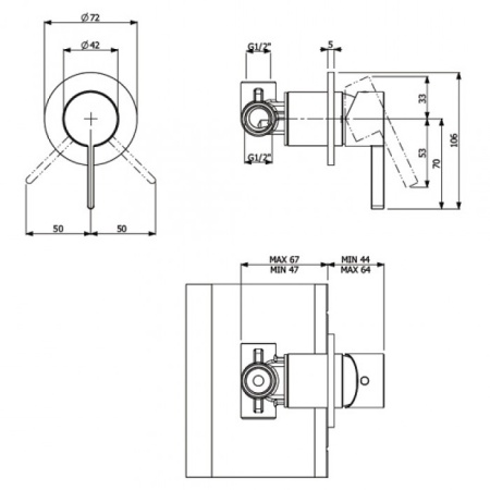 Смеситель Villeroy & Boch Dawn TVS106002000K5 для душа, черный матовый TVS106002000K5