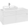 Villeroy & Boch Collaro Тумба под раковину, с подсветкой, 4 выдвижных ящика, 1200 x 548 x 500 mm, Glossy White / Glossy White C129B0DH
