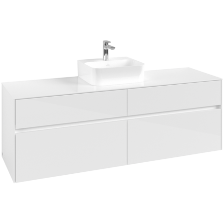 Villeroy & Boch Collaro Тумба под раковину, 4 выдвижных ящика, 1600 x 548 x 500 mm, Glossy White / Glossy White C10400DH