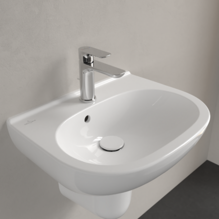 Villeroy & Boch O.novo Раковина компактная, 500 x 400 x 180 mm, Альпийский белый, с переливом, нешлифованный 53605001
