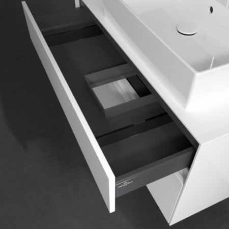 Villeroy & Boch Collaro Тумба под раковину, с подсветкой, 2 выдвижных ящика, 1000 x 548 x 500 mm, Glossy White / Glossy White C127B0DH