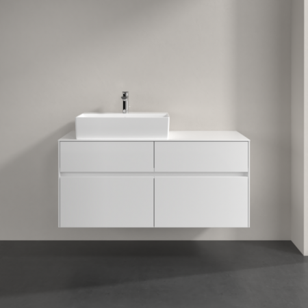 Villeroy & Boch Collaro Тумба под раковину, с подсветкой, 4 выдвижных ящика, 1200 x 548 x 500 mm, Glossy White / Glossy White C129B0DH