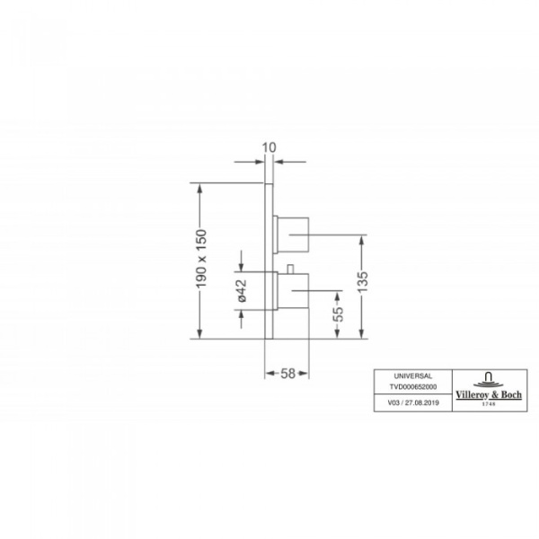 Термостат встраиваемый на 1 выход Villeroy & Boch TVD00065200061