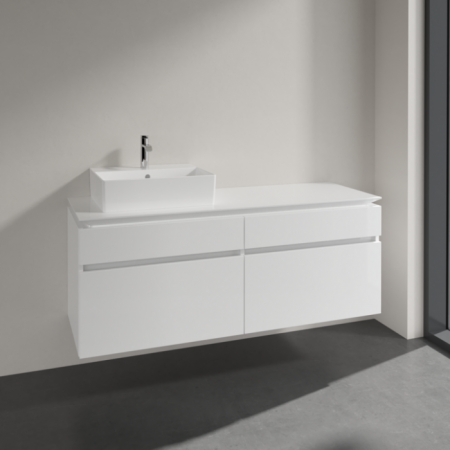 Villeroy & Boch Legato Тумба под раковину, 4 выдвижных ящика, 1400 x 550 x 500 mm, Glossy White / Glossy White B61400DH