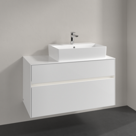 Villeroy & Boch Collaro Тумба под раковину, с подсветкой, 2 выдвижных ящика, 1000 x 548 x 500 mm, Glossy White / Glossy White C127B0DH