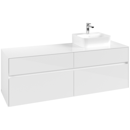 Villeroy & Boch Collaro Тумба под раковину, 4 выдвижных ящика, 1600 x 548 x 500 mm, Glossy White / Glossy White C10600DH