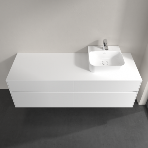 Villeroy & Boch Collaro Тумба под раковину, с подсветкой, 4 выдвижных ящика, 1600 x 548 x 500 mm, Glossy White / Glossy White C106B0DH