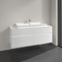Villeroy & Boch Collaro Тумба под раковину, с подсветкой, 4 выдвижных ящика, 1400 x 548 x 500 mm, Glossy White / Glossy White C092B0DH
