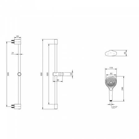 Душевой гарнитур Villeroy & Boch Embrace PLUS TVS1086000376 золото сатинированное TVS1086000376