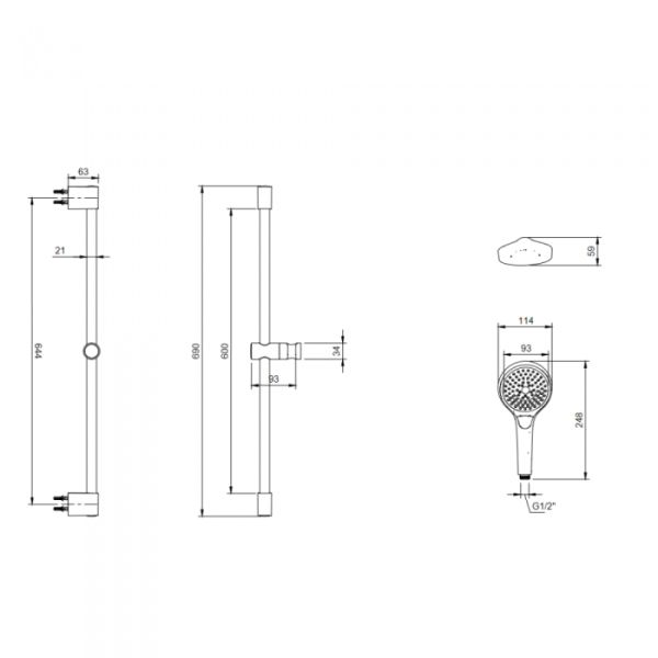 Душевой гарнитур Villeroy & Boch Embrace PLUS TVS1086000376 золото сатинированное TVS1086000376